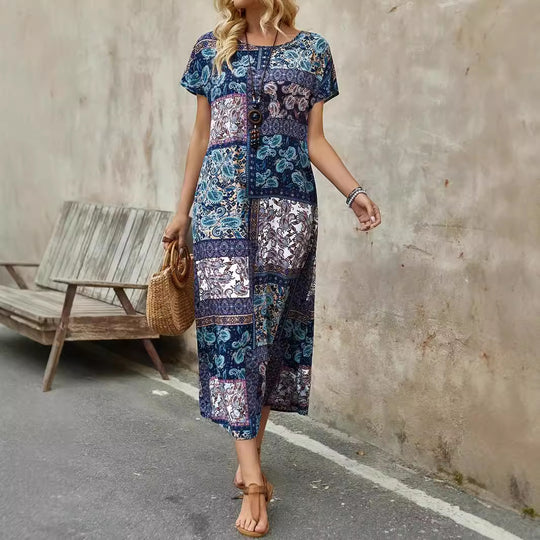 Damen Maxikleid mit Paisleymuster EB