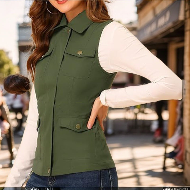 Damen funktionale Weste mit praktischen Taschen EB