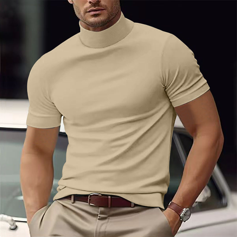 Herren Kurzarm Turtleneck T-Shirt EB
