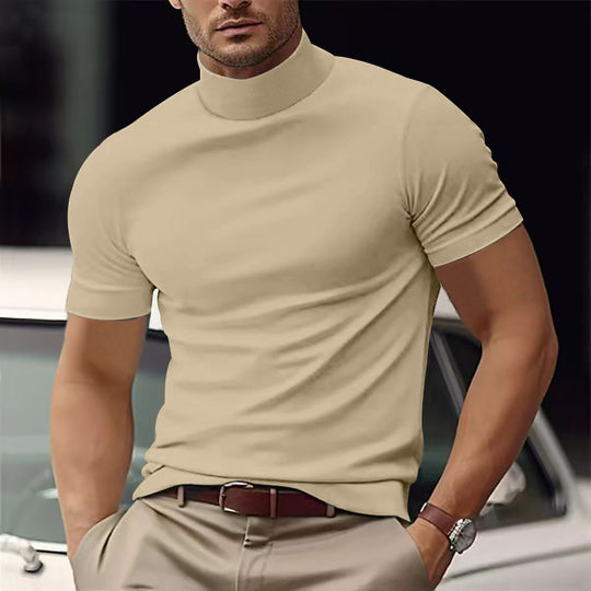 Herren Kurzarm Turtleneck T-Shirt EB