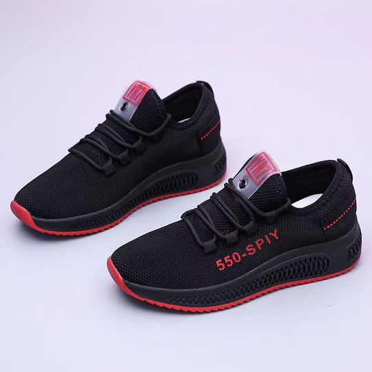 Damen Sportliche Sneaker mit atmungsaktiver Oberflächenstruktur und flexibler Sohle EB