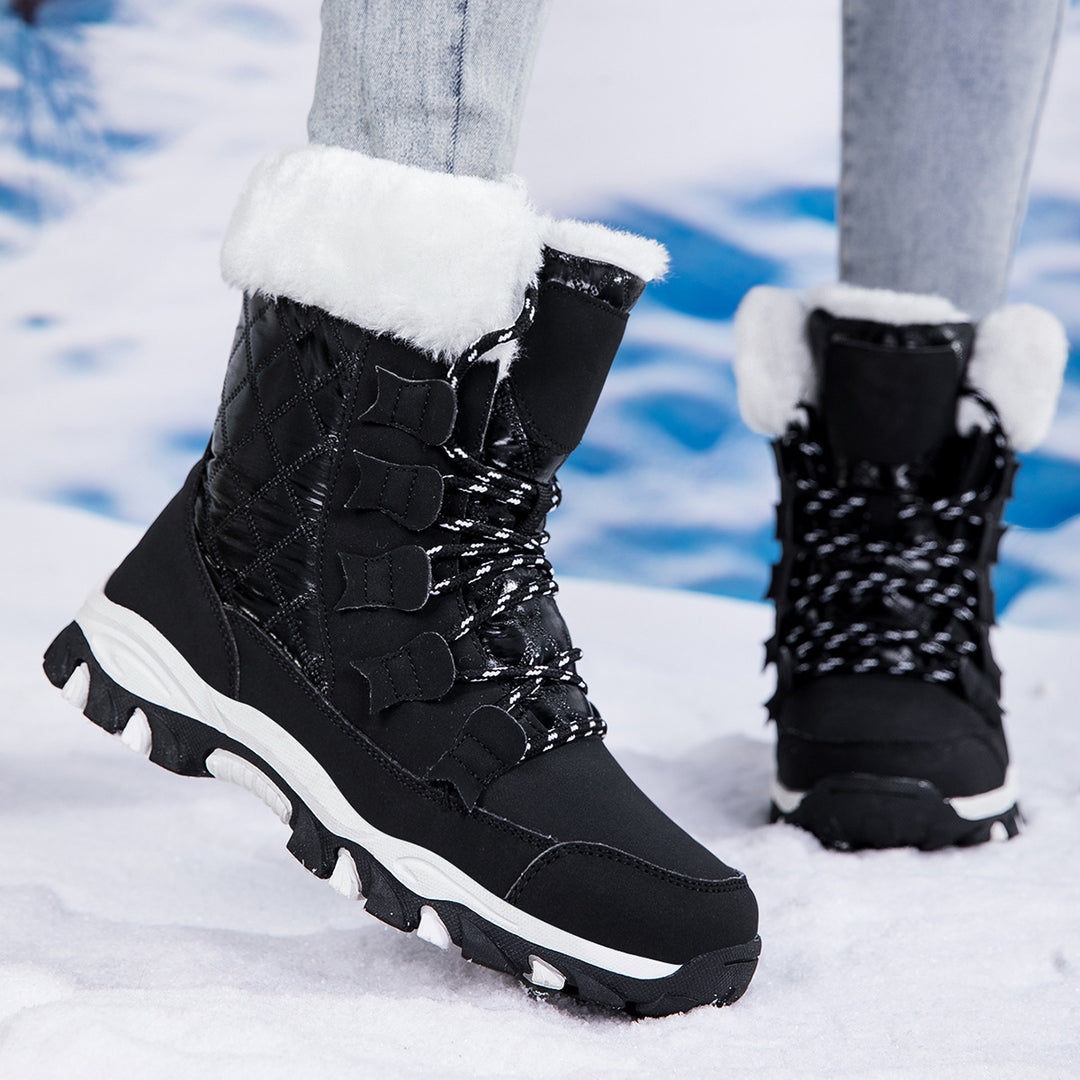 Damen Heizbare Winterstiefel mit rutschfester Sohle und isolierender Fütterung EB