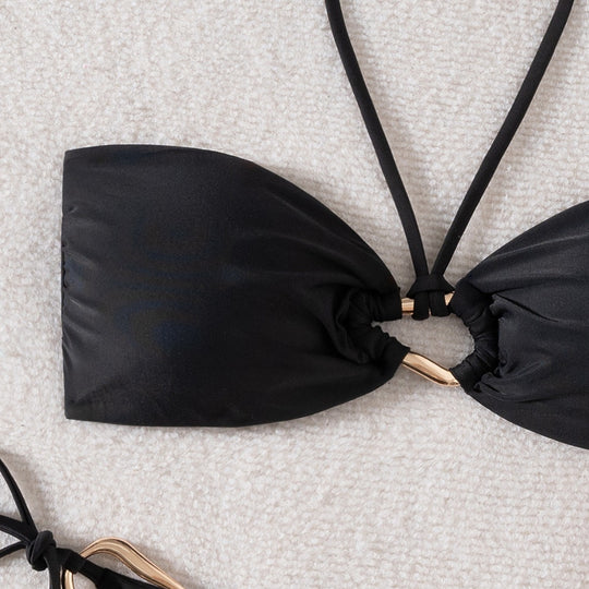 Damen Bandeau-Bikini mit Gold-Accessoires EB
