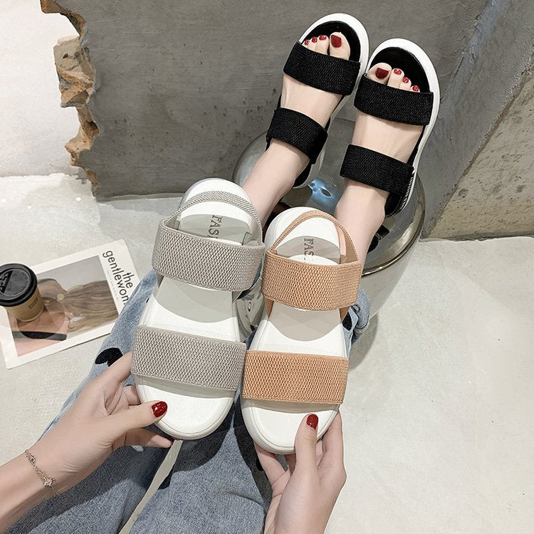 Damen Komfortable Sandalen mit atmungsaktiven Riemen und rutschfester Sohle EB