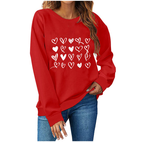 Damen Sweatshirt mit kreativem Herzdesign EB