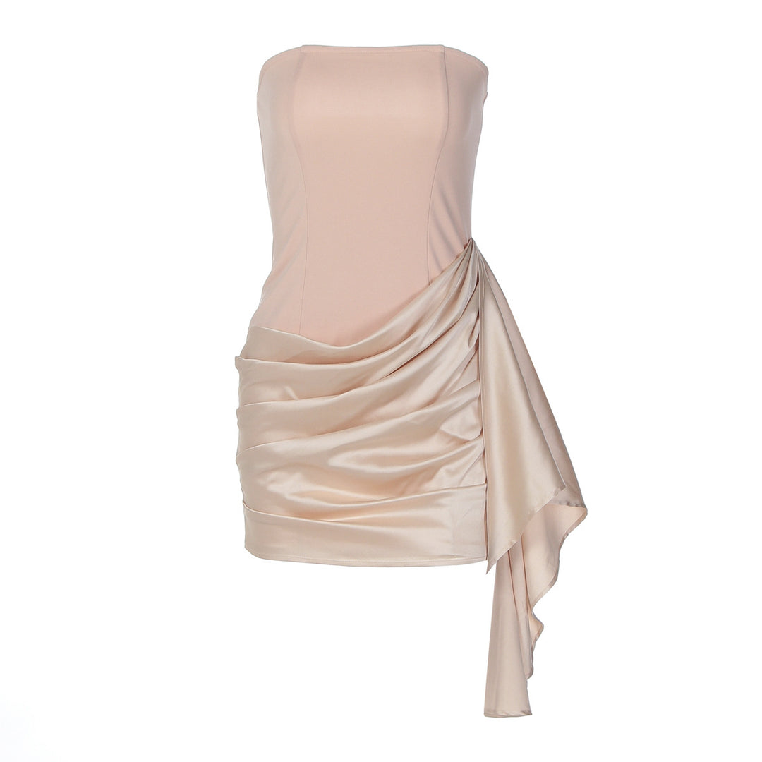Damen Elegantes Minikleid mit schulterfreiem Design und raffinierten Drapierungen EB