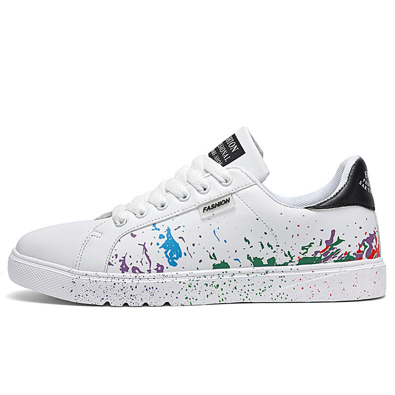 Damen Mode Sneakers mit farbenfrohem Spritzdesign und rutschfester Sohle EB