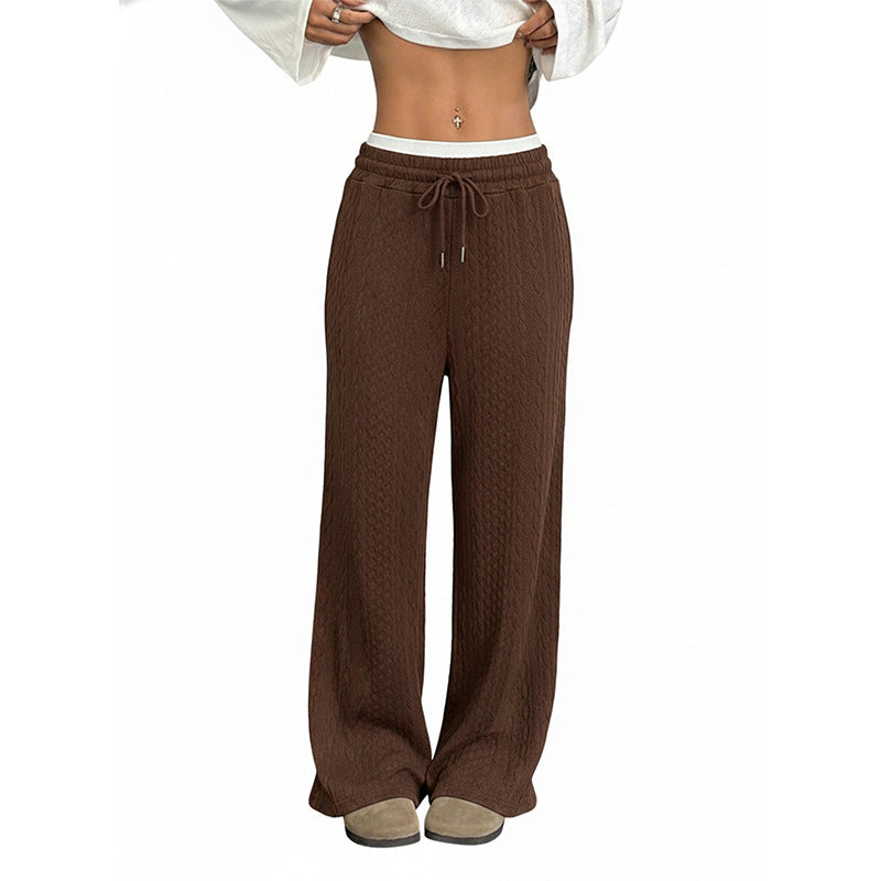 Damen Weiche Strick-Loungehose mit weitem Bein EB