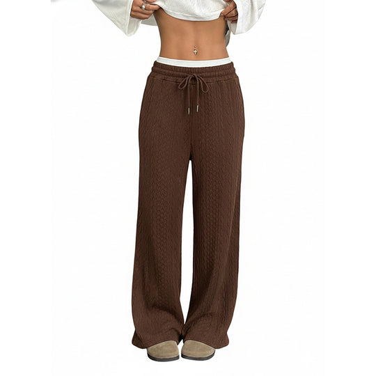 Damen Weiche Strick-Loungehose mit weitem Bein EB