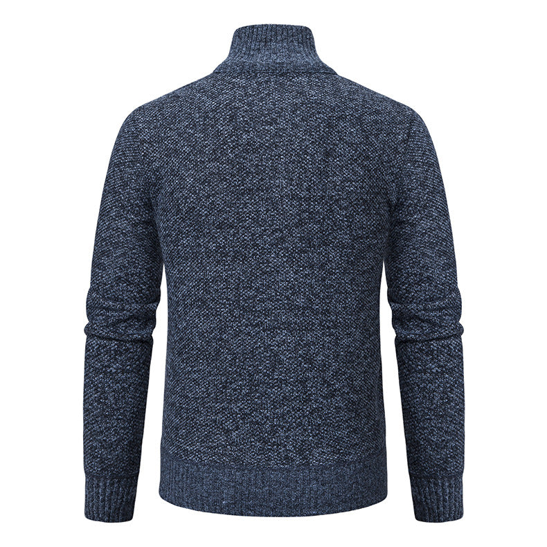 Herren Pullover mit Stehkragen und attraktivem Zipper EB