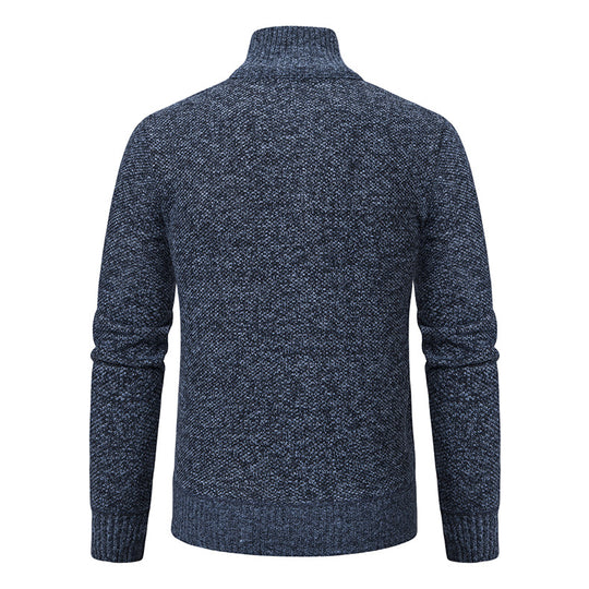 Herren Pullover mit Stehkragen und attraktivem Zipper EB