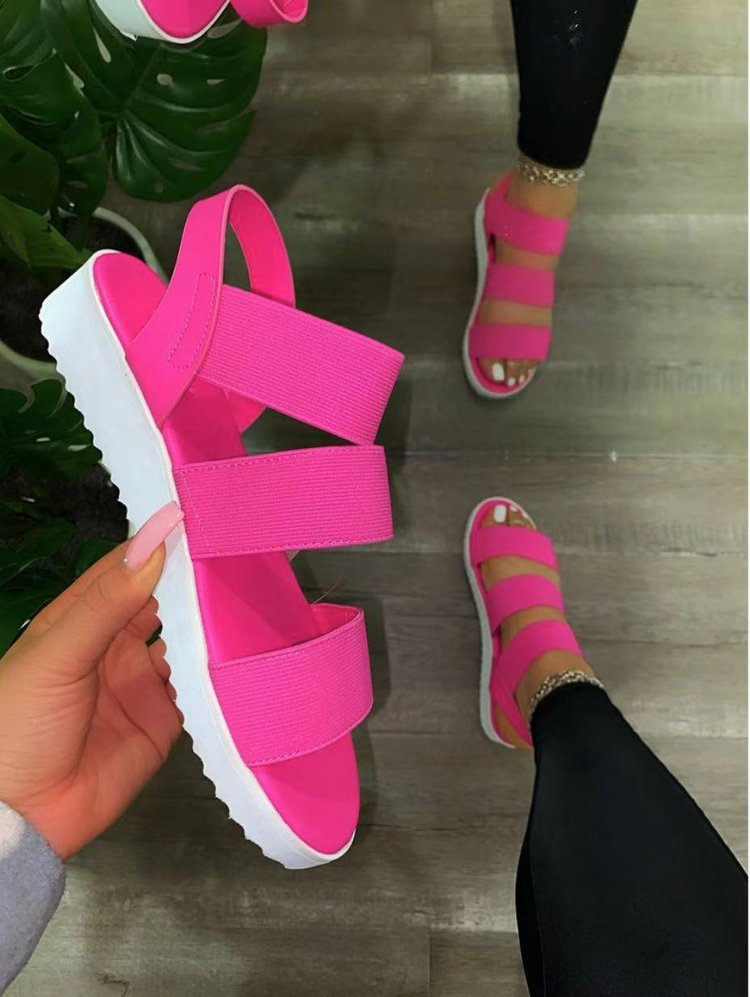 Damen Anpassbare Zehensandalen mit breiten Riemen EB