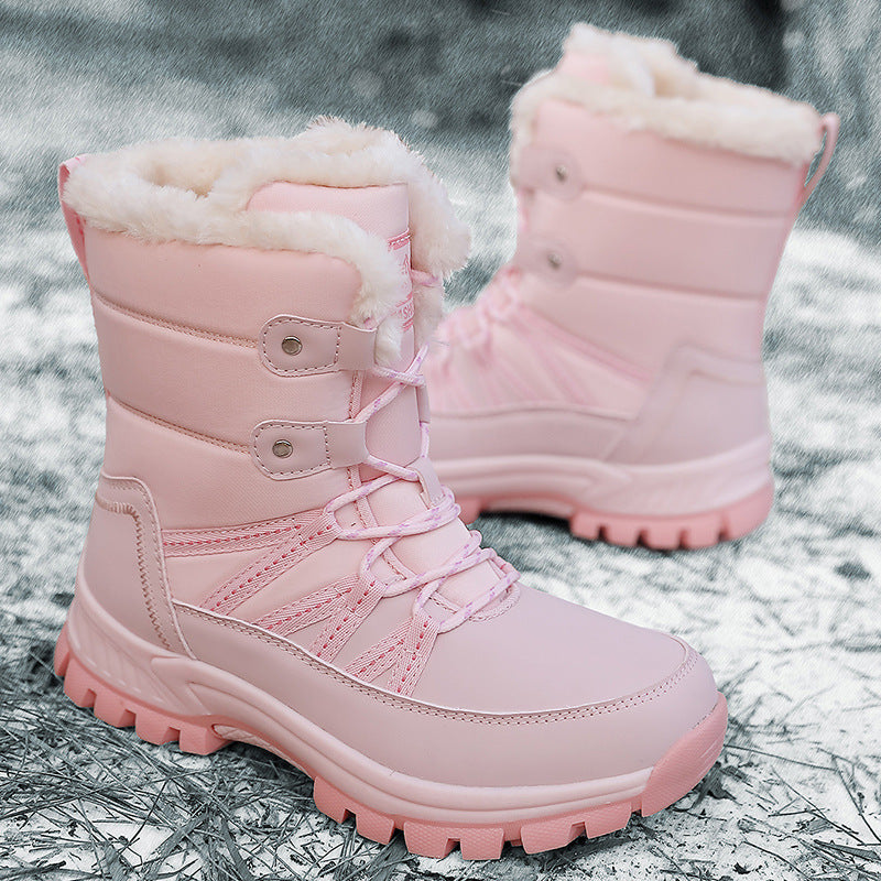 Damen isolierte Winterstiefel mit rutschfester Sohle und kuscheligem Innenfutter EB