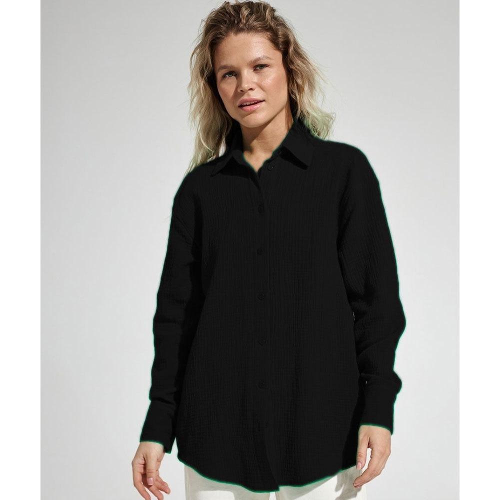 Damen Lässige Bluse im leichten Karo-Design mit langem Arm EB