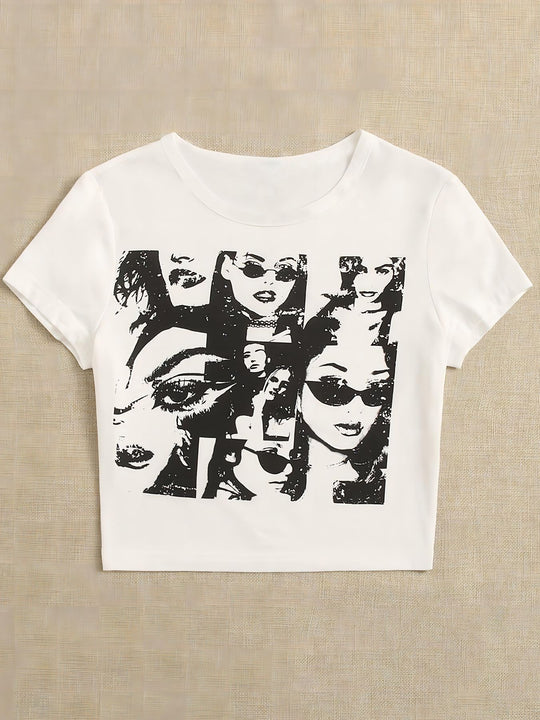 Damen Crop-Top mit auffälligem Schriftzug EB