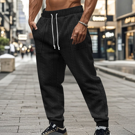 Herren modische Sweatpants mit strukturiertem Design und praktischen Taschen EB