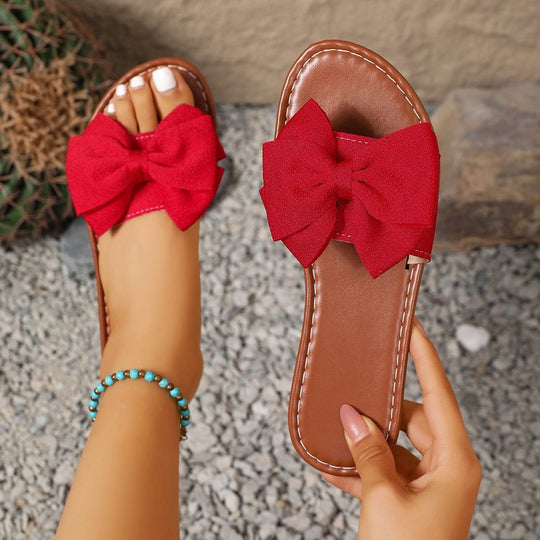 Damen Designer-Lounge-Sandalen mit raffiniertem Schleifendetail EB