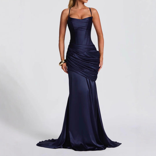 Damen elegantes Abendkleid mit raffinierten Drappierungen EB