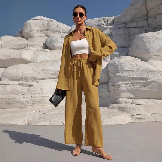 Damen elegantes und lässiges Loungewear-Set mit lockerer Passform EB