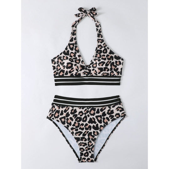 Damen Triangel-Bikini-Set mit sportlichem Streifenmuster EB