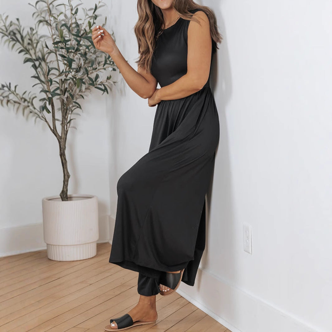 Damen Elegantes Maxikleid mit fließendem Schnitt EB