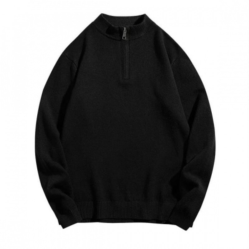 Herren gemütlicher Rollkragenpullover mit Reißverschluss EB