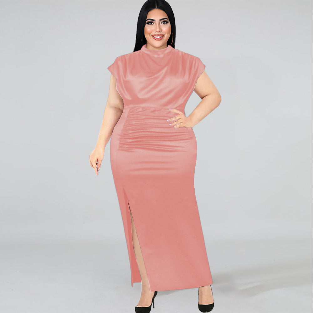 Damen Maxikleid mit elegantem V-Ausschnitt und schickem Schlitz EB