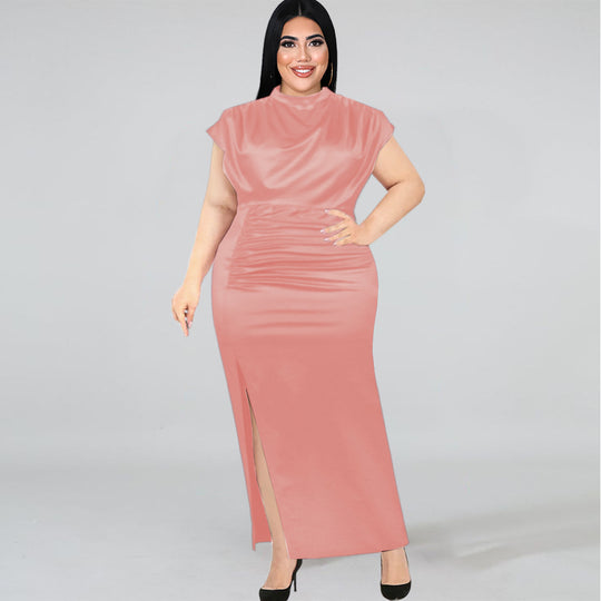 Damen Maxikleid mit elegantem V-Ausschnitt und schickem Schlitz EB