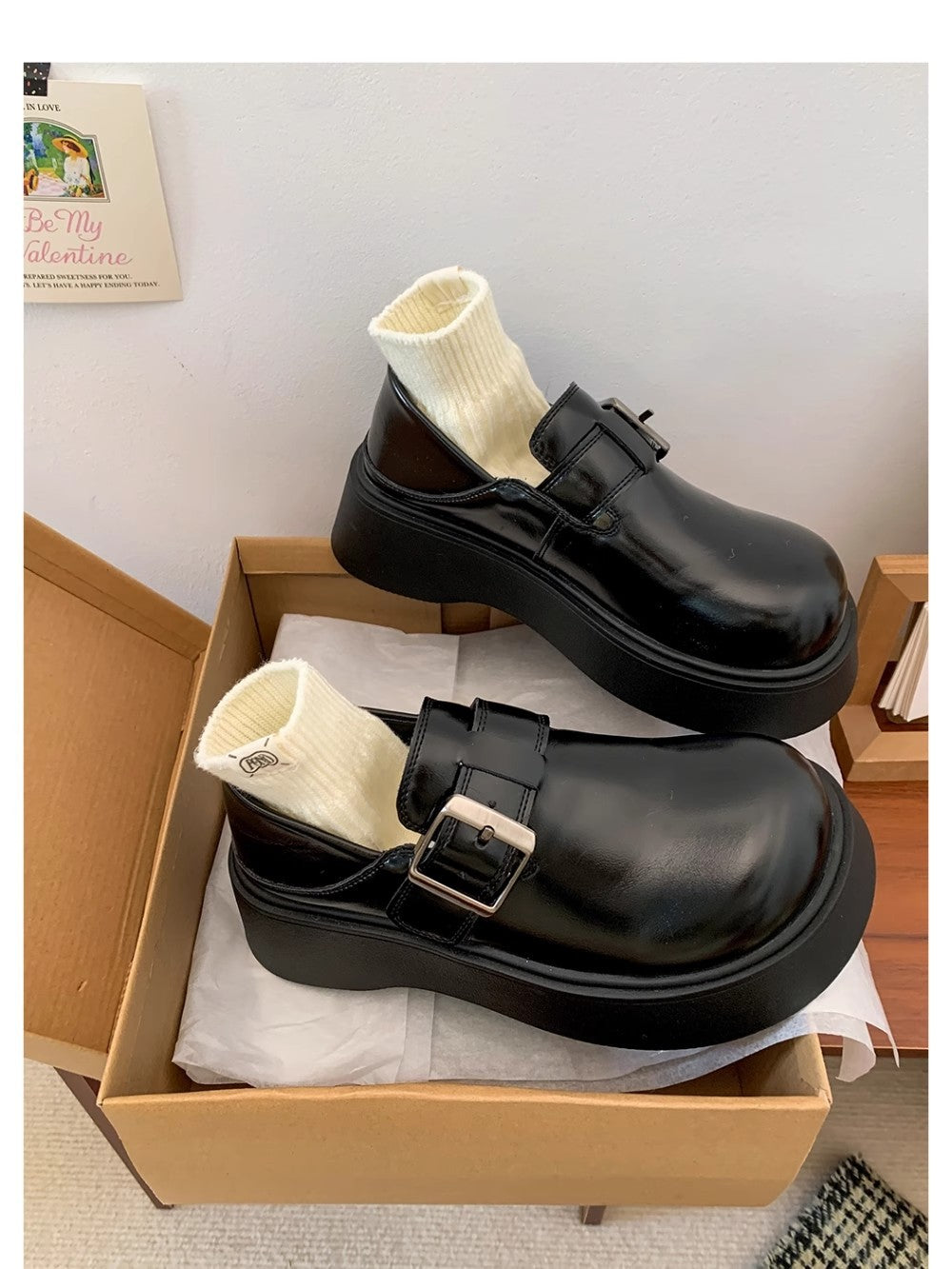 Damen Modische Chunky Clogs mit verstellbarem Schnallenverschluss und dickem Sohlenprofil EB