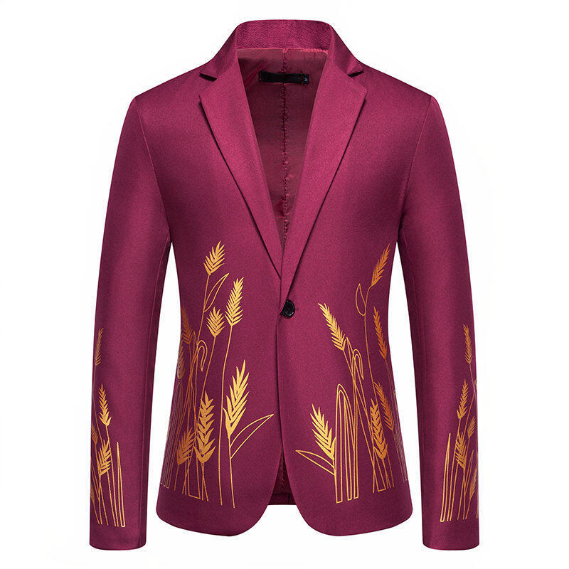 Herren eleganter Blazer mit floralen Stickereien EB