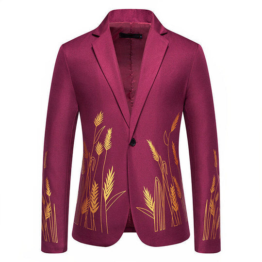 Herren eleganter Blazer mit floralen Stickereien EB
