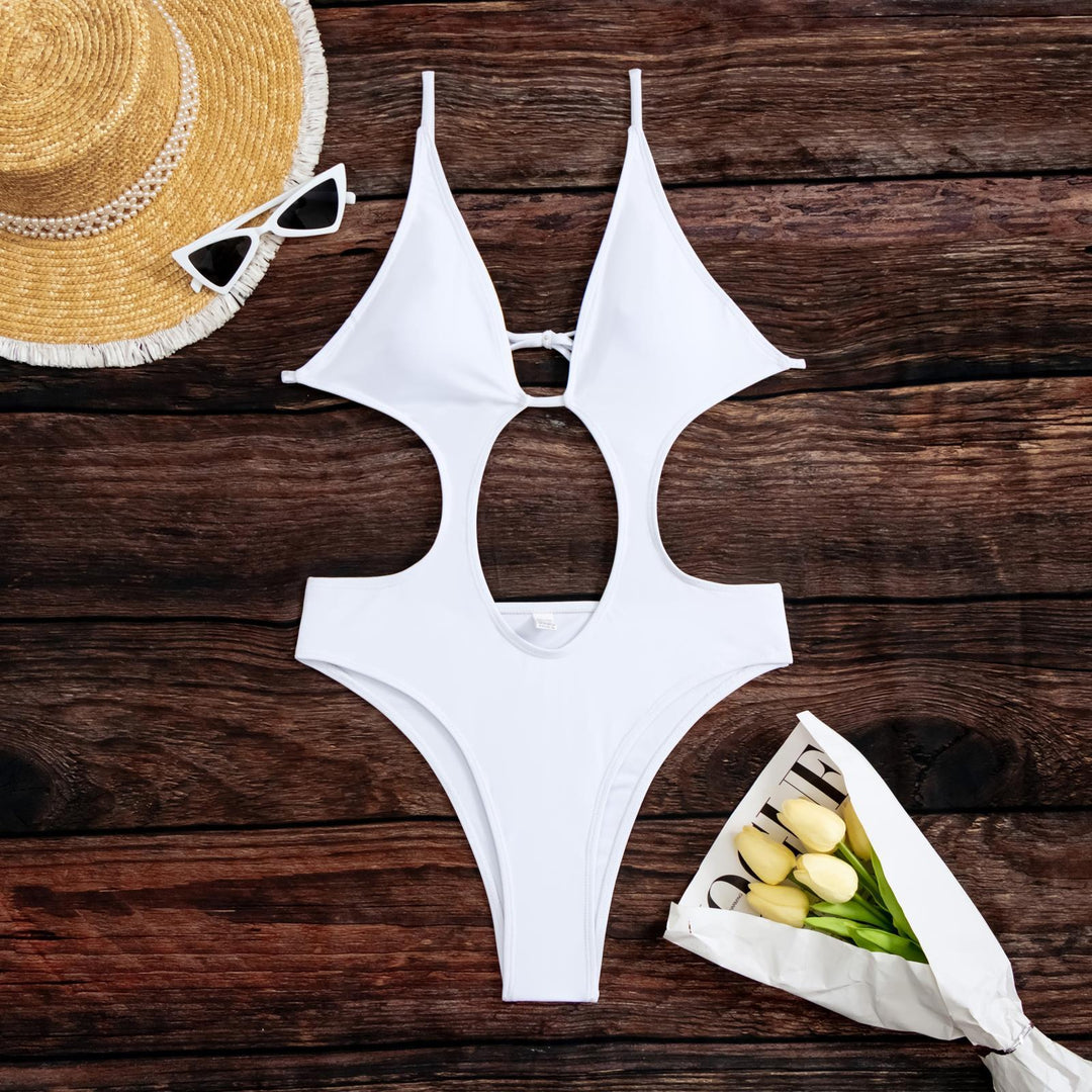 Damen Einteiliger Badeanzug mit Cut-Outs EB