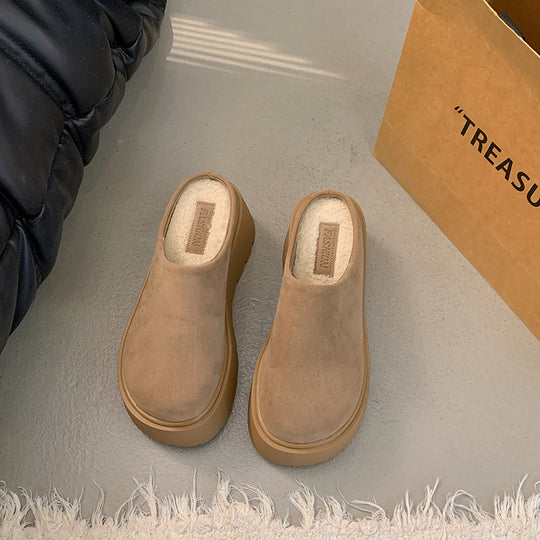 Damen Komfort Clogs mit dickem Plateau und weichem Obermaterial EB