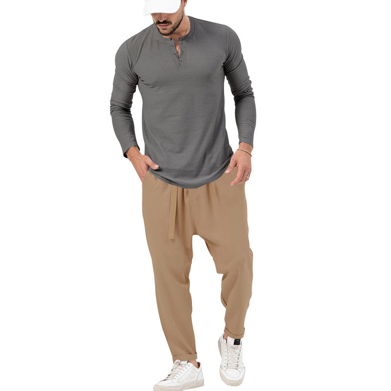 Herren Bequeme Jogginghose mit modischen Details und lässigem langarm Shirt EB