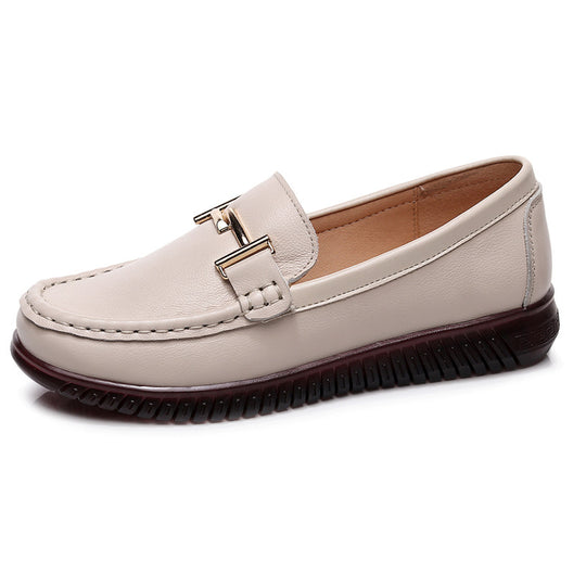 Damen Elegante Mokassins mit modischen Schnallendetails und bequemer Sohle EB