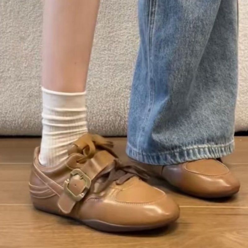 Damen elegante Schnürschuhe mit modischer Schnalle EB
