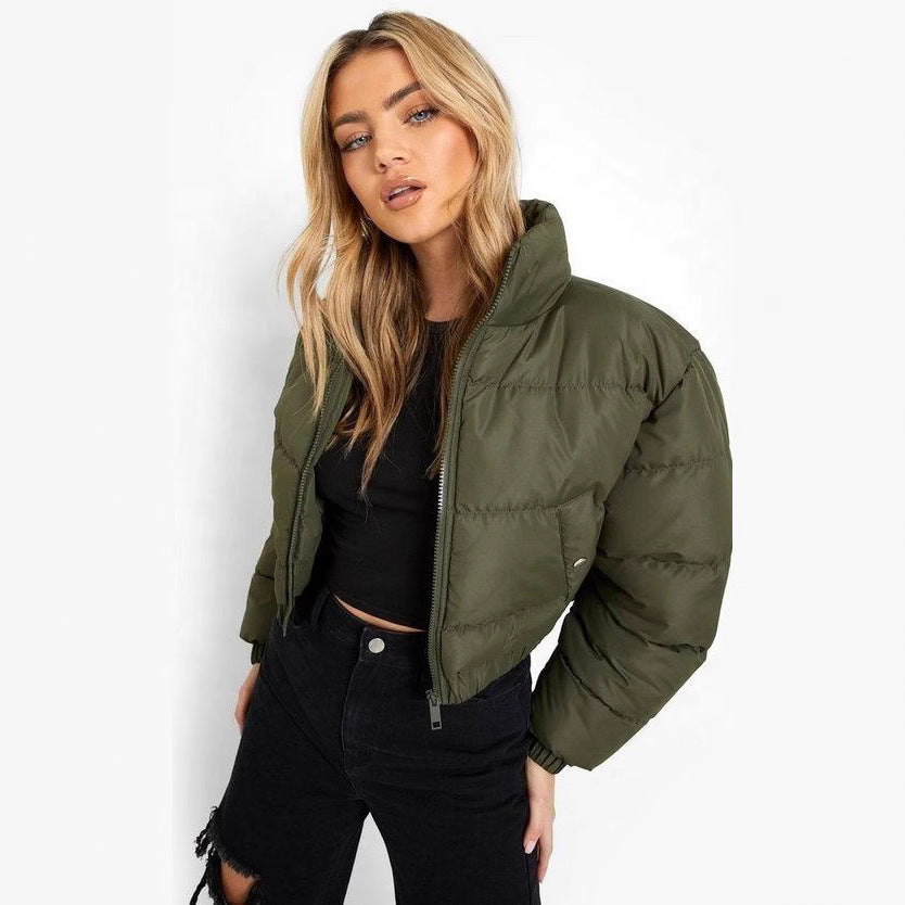 Damen gesteppte Winterjacke mit Kapuze EB