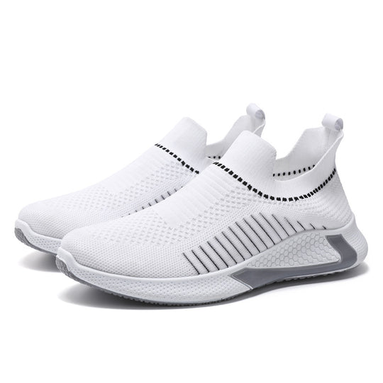 Damen Sportliche Slip-On Sneakers mit atmungsaktiver Strickoberfläche und flexibler Sohle EB