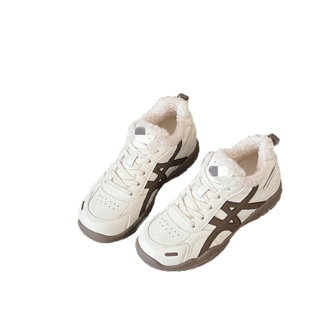 Damen Fleecegefütterte Sneakers mit rutschfester Sohle und modischem Design EB