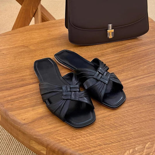 Damen Riemensandalen mit dekorativem Knotendesign EB
