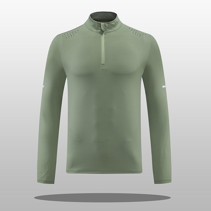 Herren Funktions-Langarmshirt mit Reißverschluss und atmungsaktivem Material EB