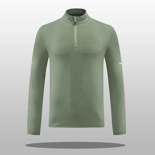 Herren Funktions-Langarmshirt mit Reißverschluss und atmungsaktivem Material EB