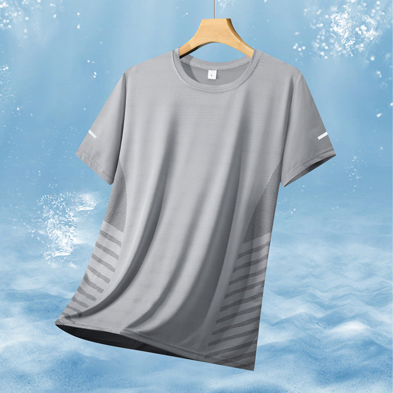 Herren nan atmungsaktives Sportshirt mit Netz-Einsätzen, feuchtigkeitsableitender Funktionsstoff und reflektierenden Streifen EB