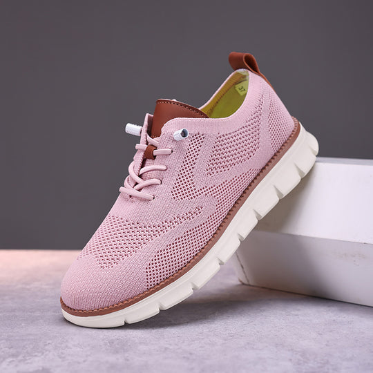 Damen nan gestrickter Derby-Sneaker mit flexibler Rillenlaufsohle und gepolstertem Komfortfußbett EB