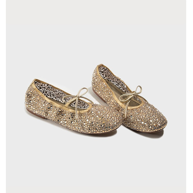 Damen Ballerinas mit funkelndem Strassdesign und bequemer Innensohle EB