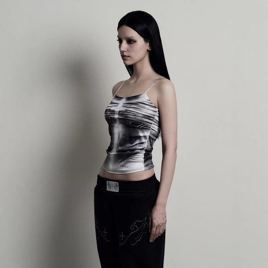 Damen lässiges Tanktop mit kreativem Grafikdesign EB