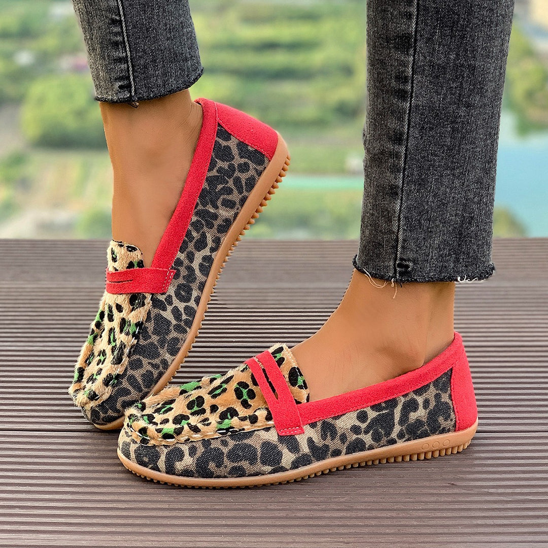 Damen Tierfell Mokassins EB