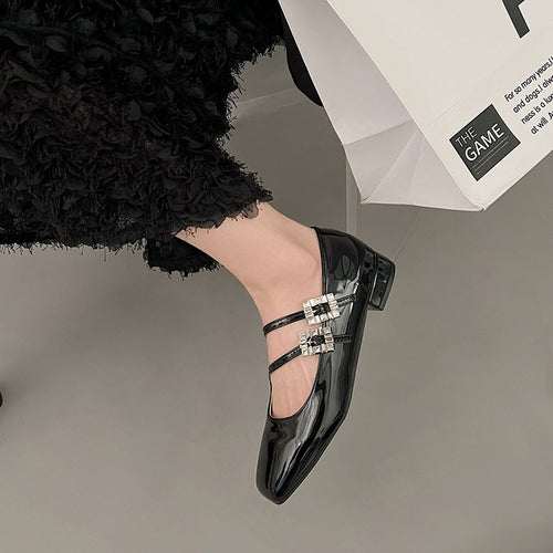 Damen Ballerinas mit dekorativen Riemchen und modischem Glanz EB