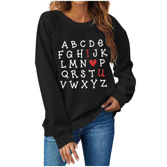 Damen Sweatshirt mit kreativem Alphabet-Design EB