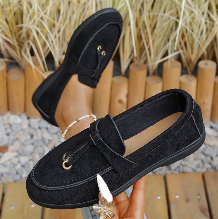 Damen nan bequeme Slip-On Loafer mit dekorativem Quastenbesatz und ergonomischer Gummisohle EB